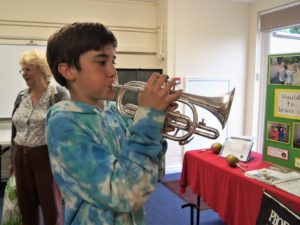Playing cornet
